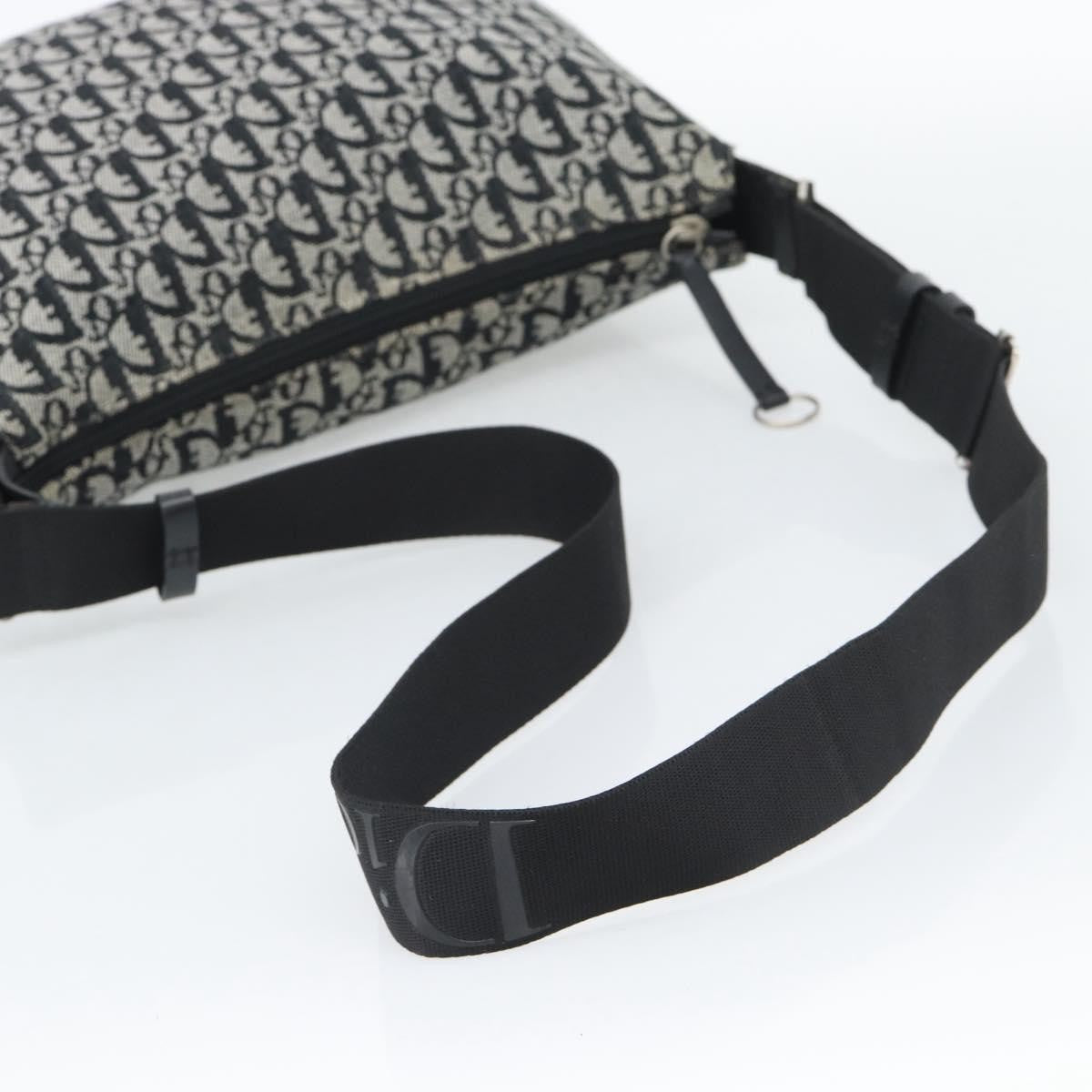 Christian Dior Vintage Trotter Messenger Diorissimo Canvas, Black, Canvas, Shoulder Bag