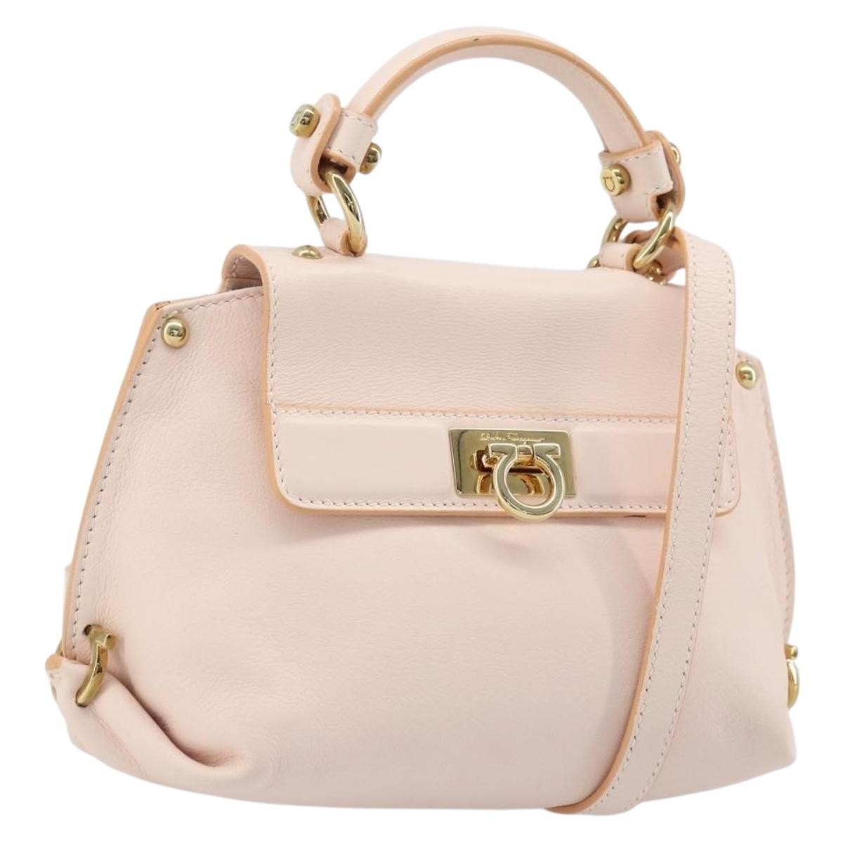 Salvatore Ferragamo Sofia Satchel Leather, Pink, Leather, Handbag