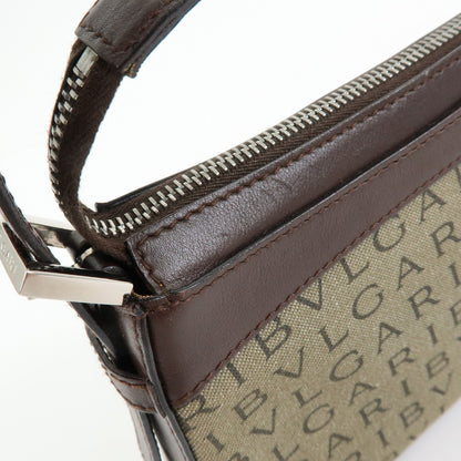 Bvlgari Logomania Canvas with Leather, Khaki, Canvas, Shoulder Bag