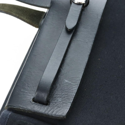 Hermes Herbag Cabas Toile and Leather, Black, Canvas, Tote Bag