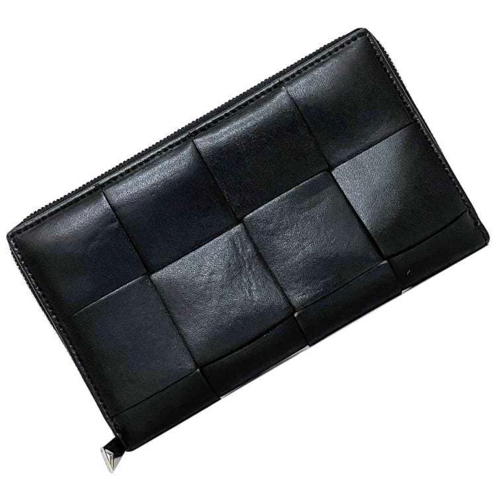 Bottega Veneta Intrecciato, Black, Leather, wallet