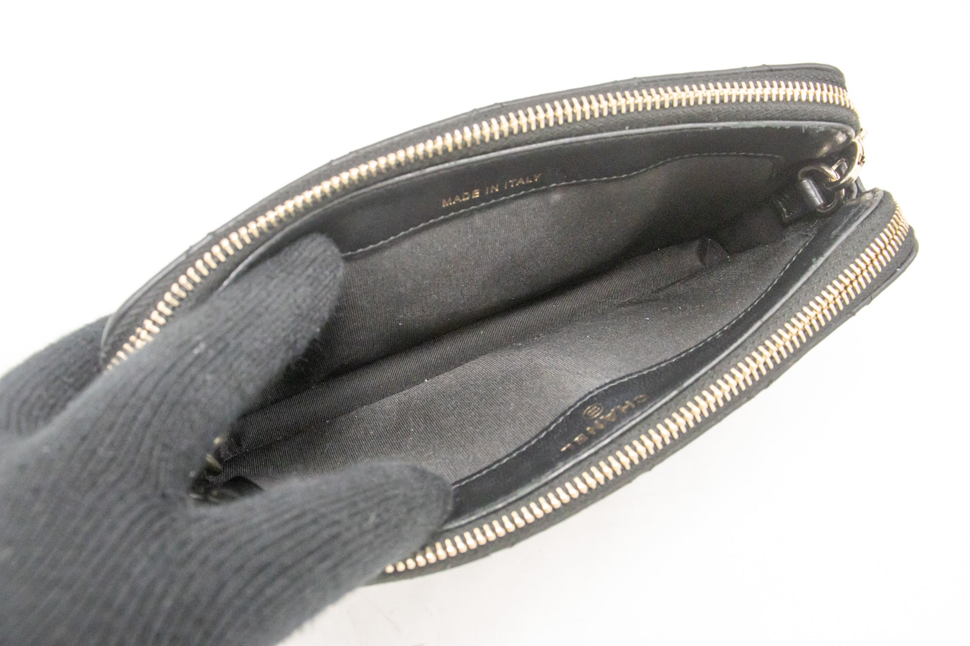 Chanel Wallet On Chain, Black, Leather, wallet