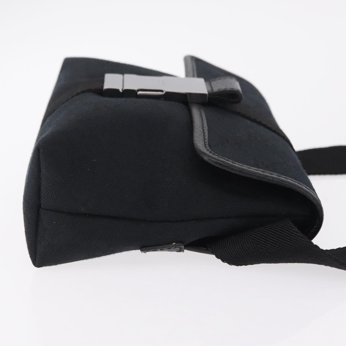 Gucci Buckle Waist GG Canvas, Black, Canvas, Handbag
