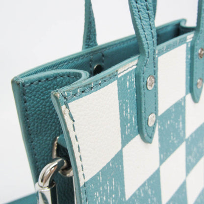 Louis Vuitton Sac Plat Limited Edition Marque Deposee Damier Giant, Turquoise, Canvas, Handbag