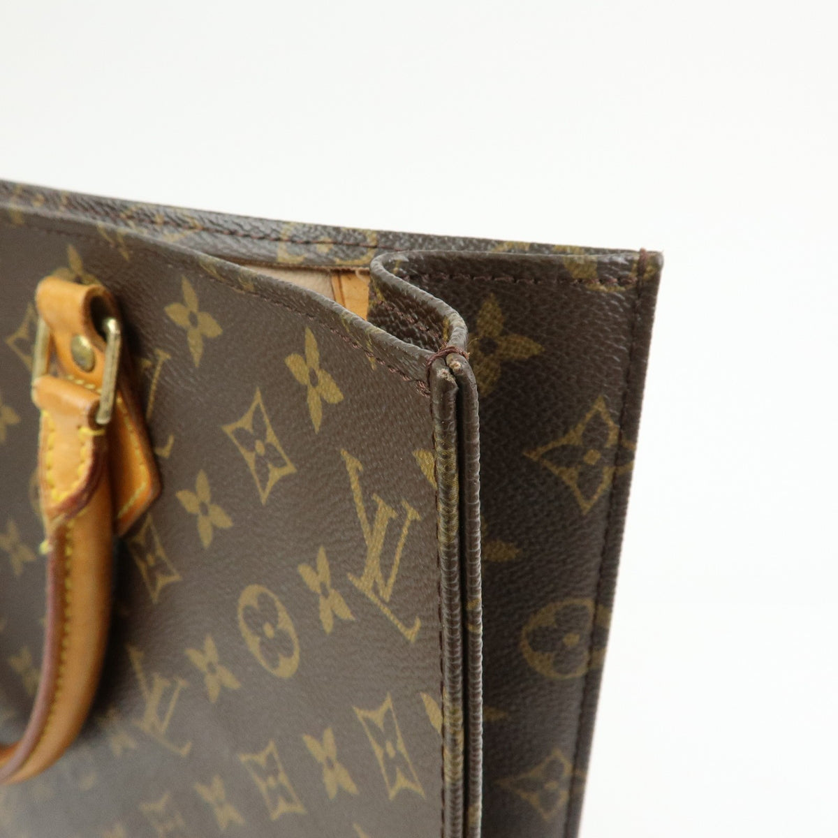 Louis Vuitton Vintage Sac Plat Monogram Canvas, Brown, Canvas, Handbag