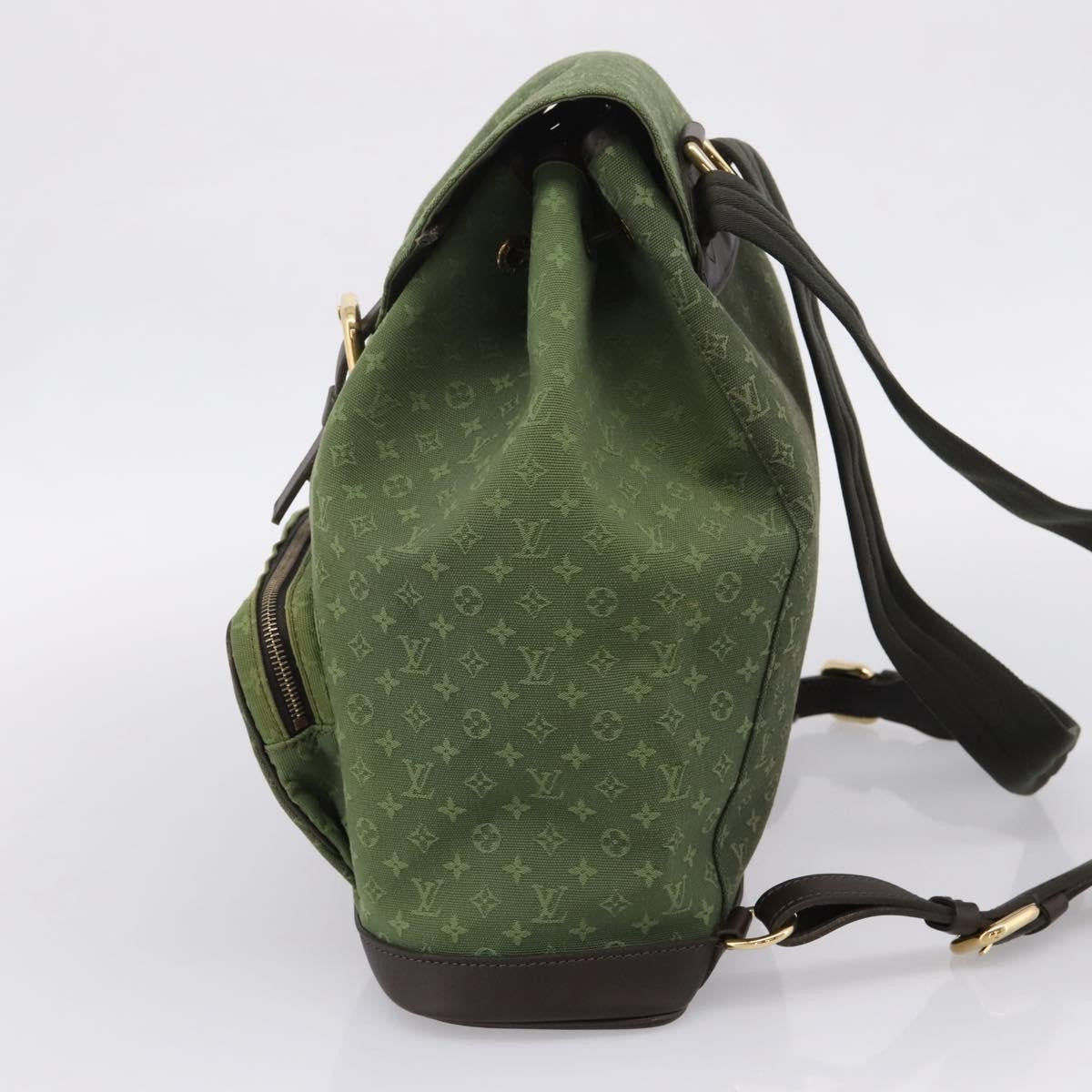 Louis Vuitton Vintage Montsouris Mini Lin, Khaki, Canvas, Backpack