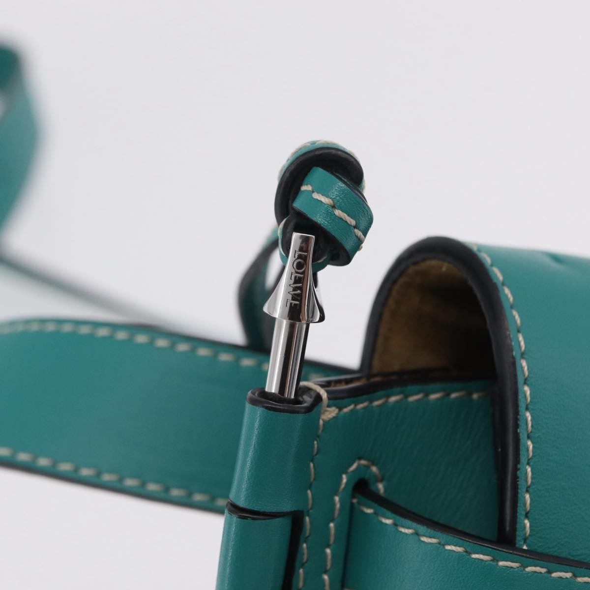 Loewe Gate Belt Leather, Green, Leather, Handbag