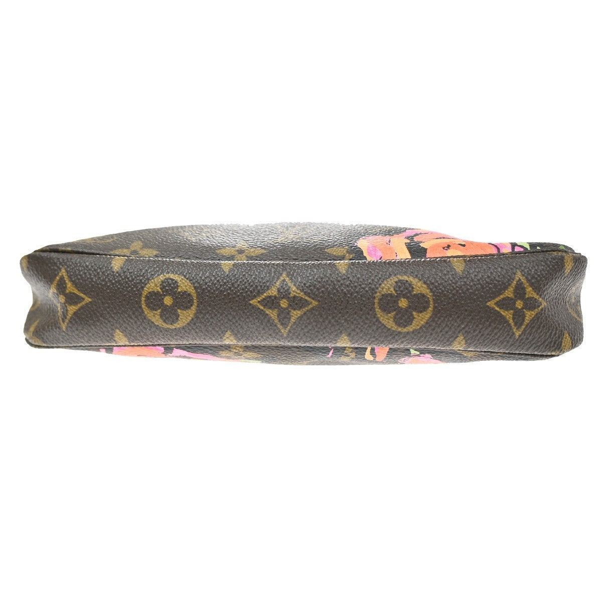 Louis Vuitton Pochette Accessoires Limited Edition Monogram Roses, Brown, Canvas, Clutch