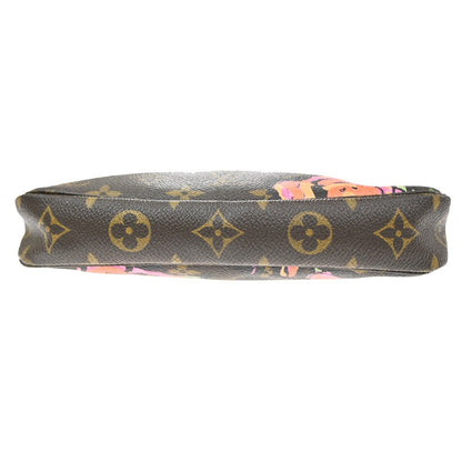 Louis Vuitton Pochette Accessoires Limited Edition Monogram Roses, Brown, Canvas, Clutch