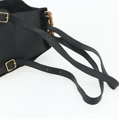 Gucci Gucci bamboo daim, Black, Suede, Backpack