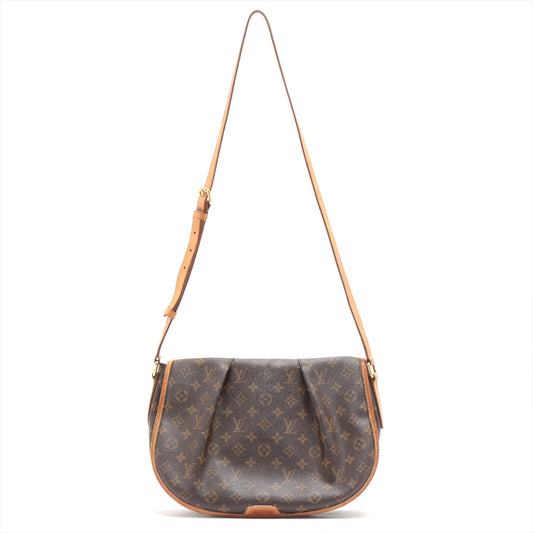 Louis Vuitton Menilmontant Handbag Monogram Canvas, BROWN, CANVAS, Crossbody bag