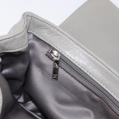 Chanel Mademoiselle Lock Flap Quilted Lambskin, Gray, Leather, Shoulder Bag