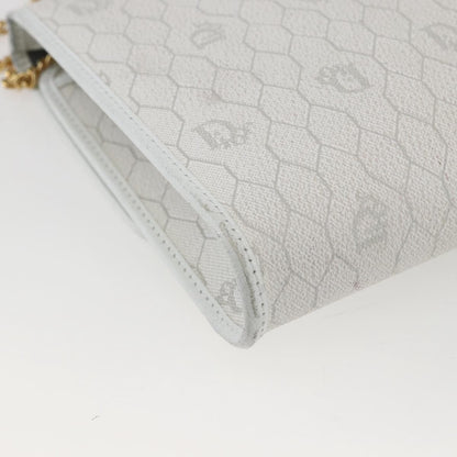Christian Dior Vintage Honeycomb Canvas, White, Canvas, Shoulder Bag