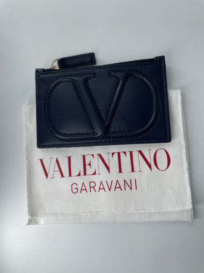 Valentino Garavani Rockstud Pouch Leather, NAVY, LEATHER, Clutche & pouche