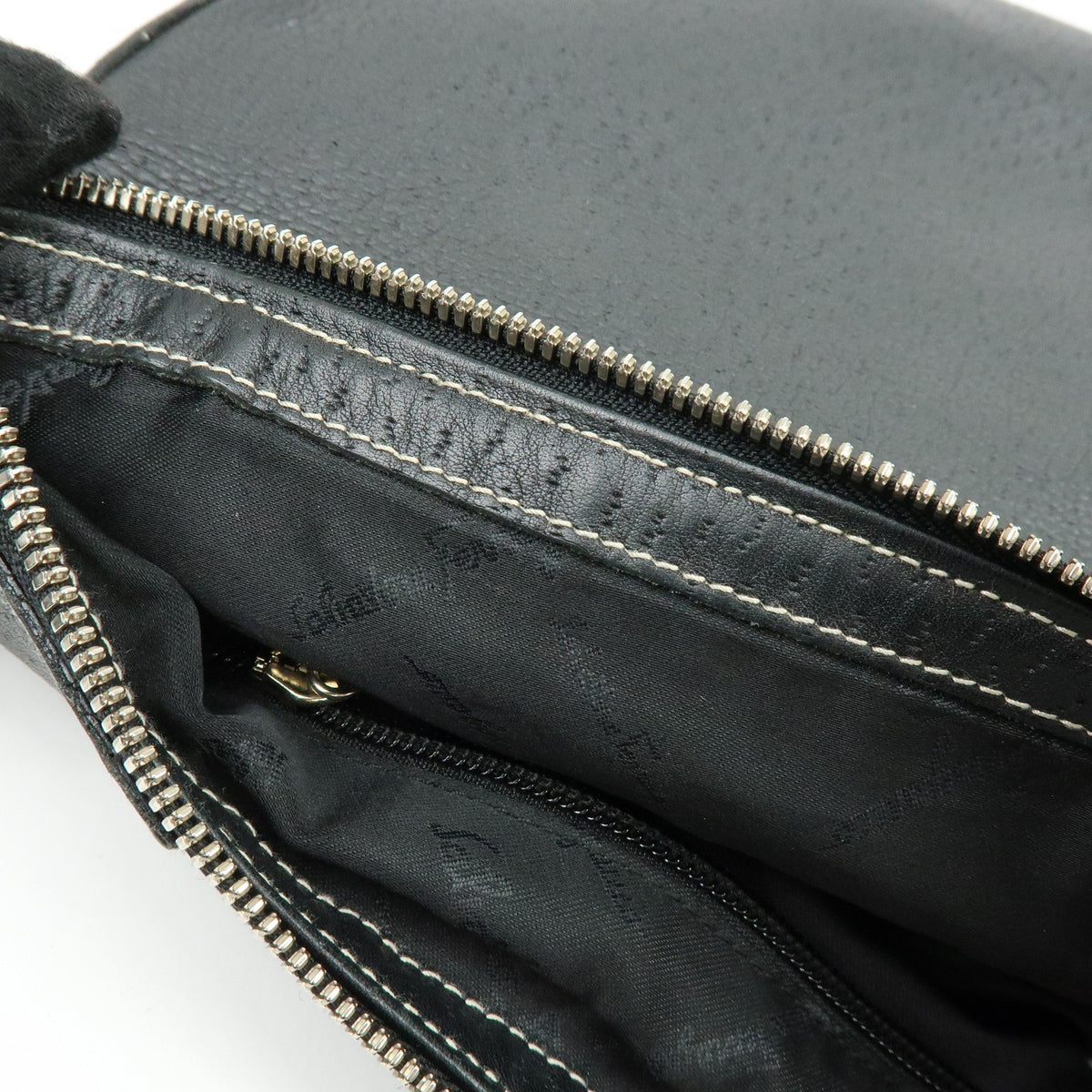 Salvatore Ferragamo Gancini Leather, Black, Leather, Crossbody Bag