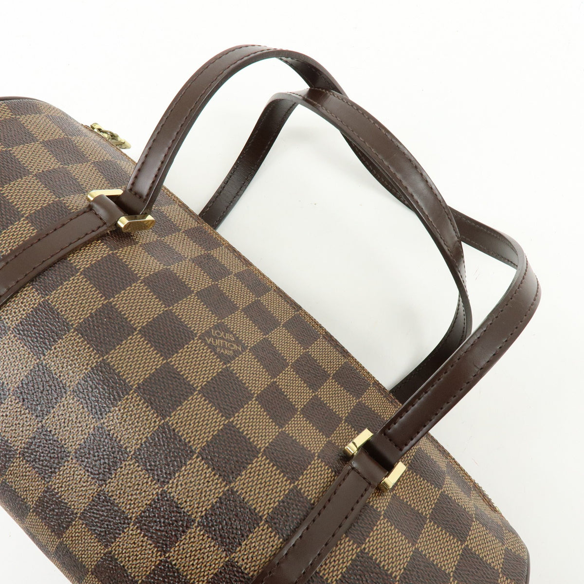 Louis Vuitton Papillon Damier Ebene, Brown, Canvas, Handbag