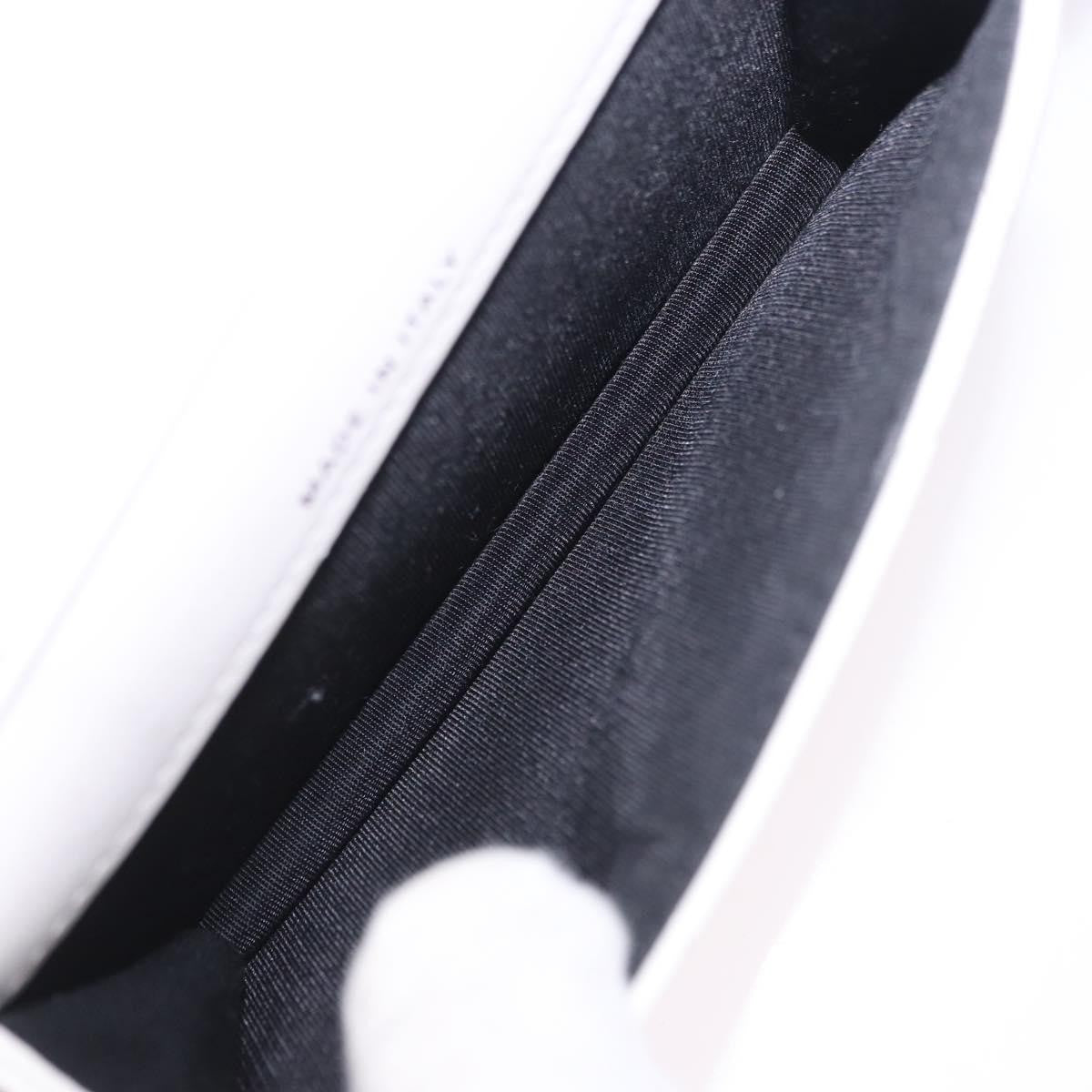 Chanel 19 Flap Coin Purse Belt Quilted Lambskin, White, Leather, Clutch