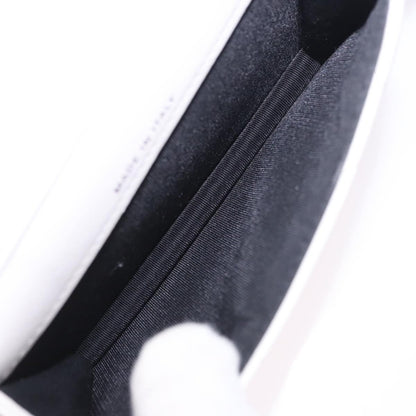 Chanel 19 Flap Coin Purse Belt Quilted Lambskin, White, Leather, Clutch