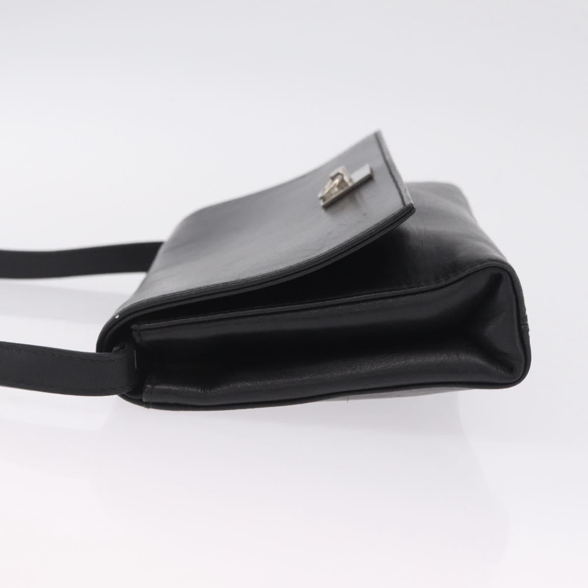 Celine Shoulder Leather, Black, Leather, Shoulder Bag