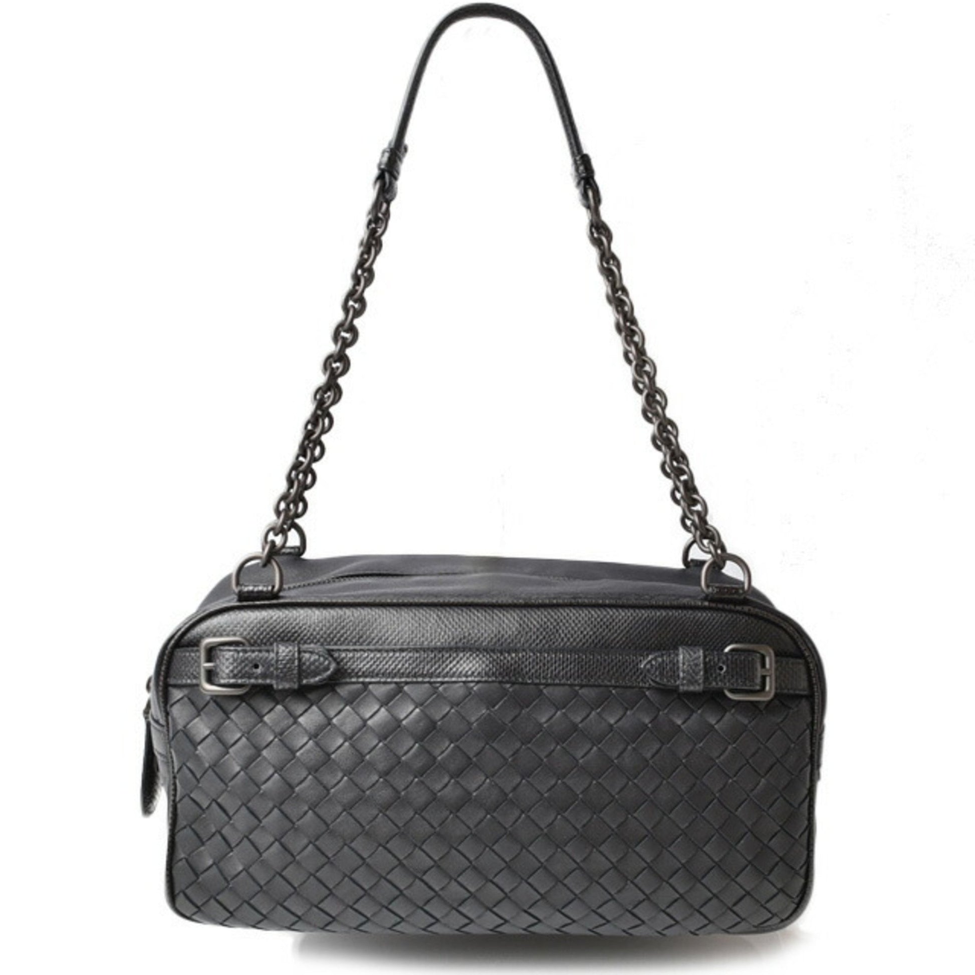 Bottega Veneta Intrecciato, Black, Leather, shoulder