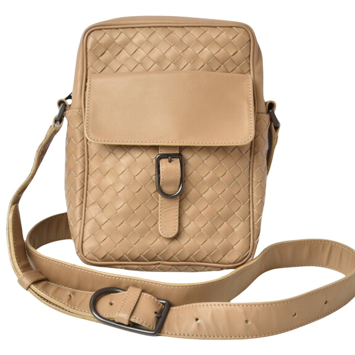 Bottega Veneta Intrecciato, Camel, Leather, shoulder