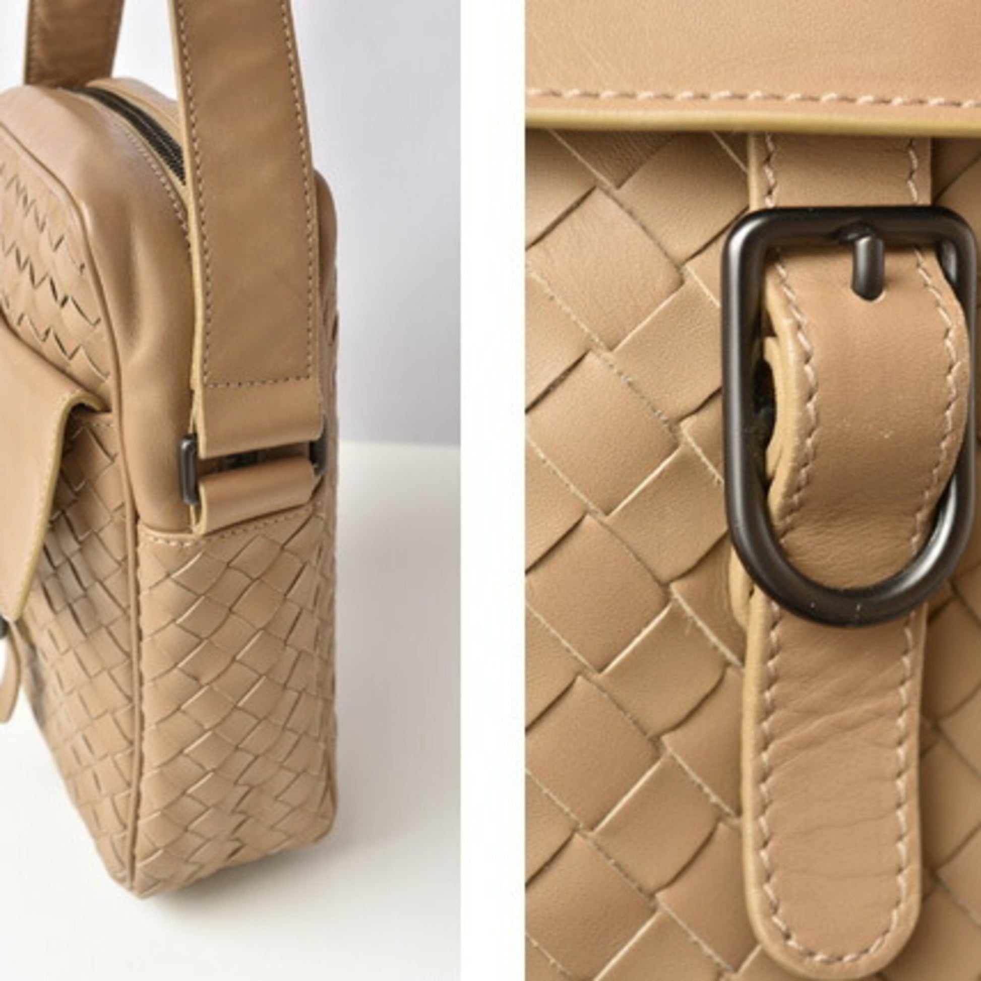 Bottega Veneta Intrecciato, Camel, Leather, shoulder