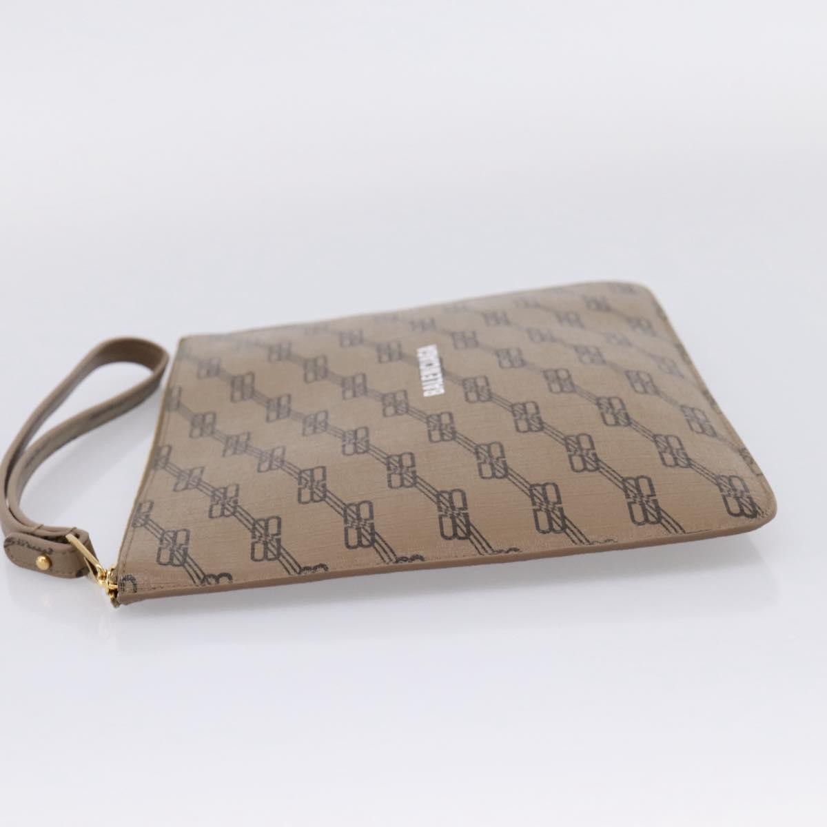 Balenciaga Signature Pouch Monogram PVC Leather, Beige, PVC, Clutch