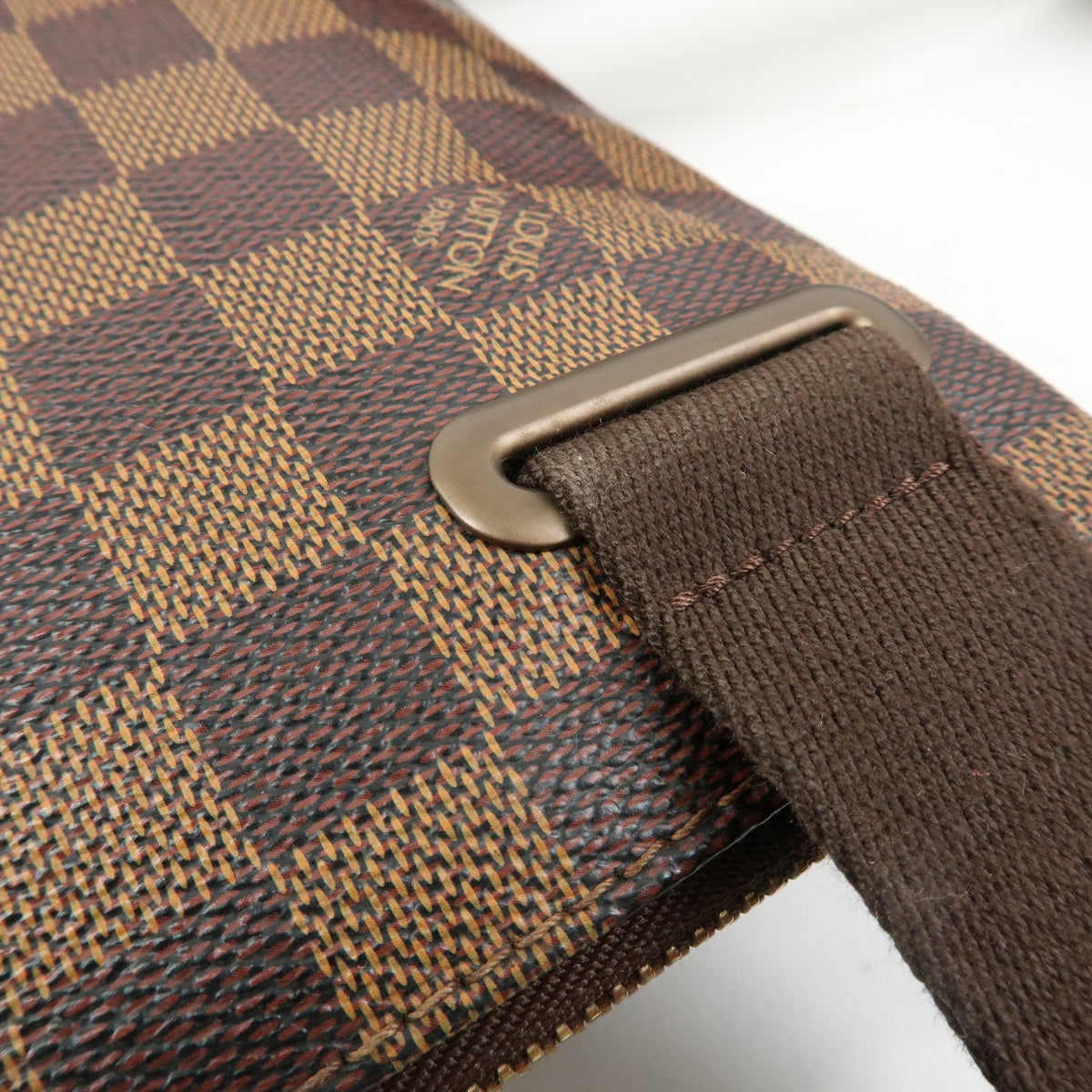 Louis Vuitton Brooklyn Pochette Plate Damier, Brown, Canvas, Clutch