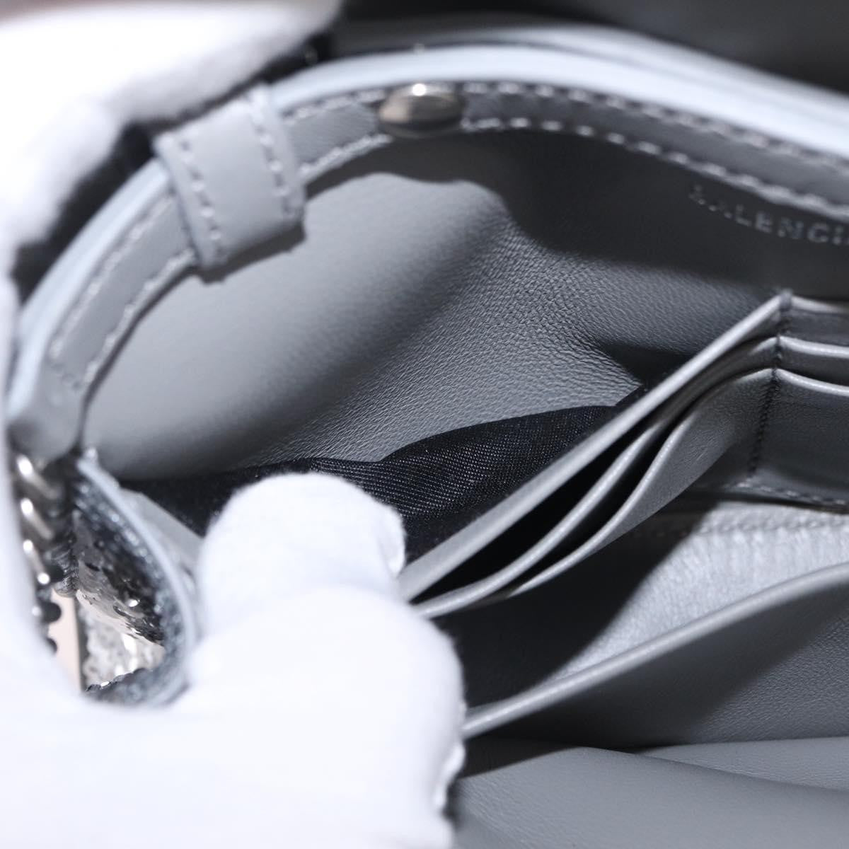 Balenciaga Hourglass Chain Leather with Sequins, Silver, Leather, Crossbody Bag