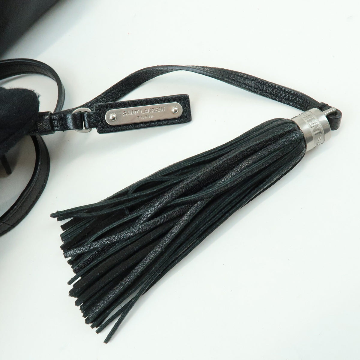 Saint Laurent Lou Camera Leather, Black, Leather, Handbag