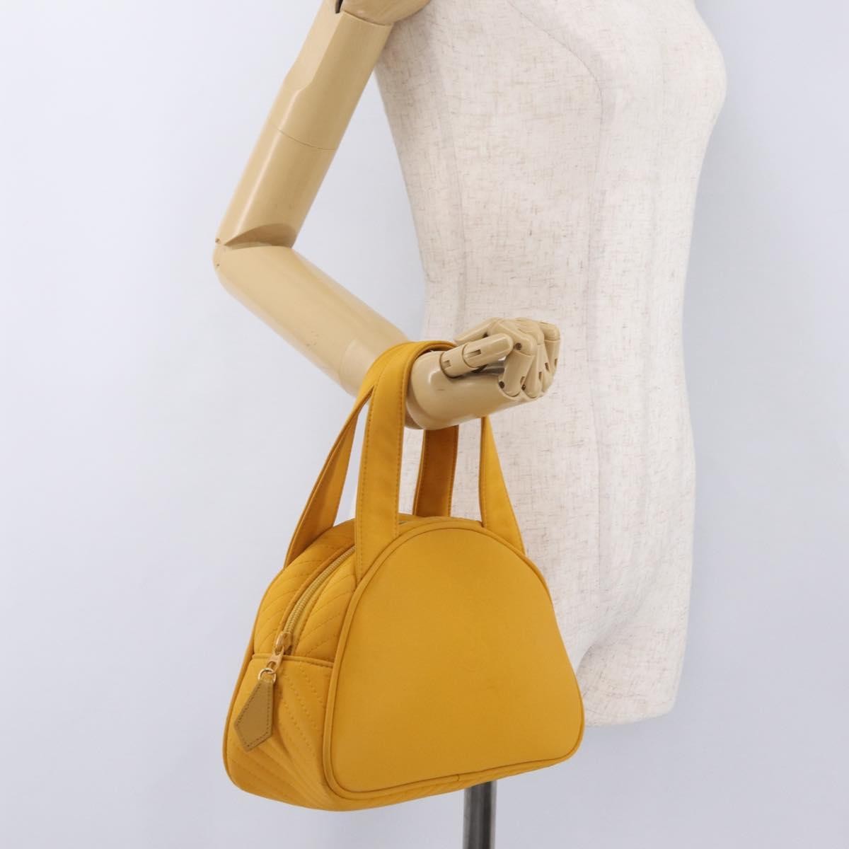 Saint Laurent Vintage Quilted Top Handle Bag Nylon, Yellow, Nylon, Handbag
