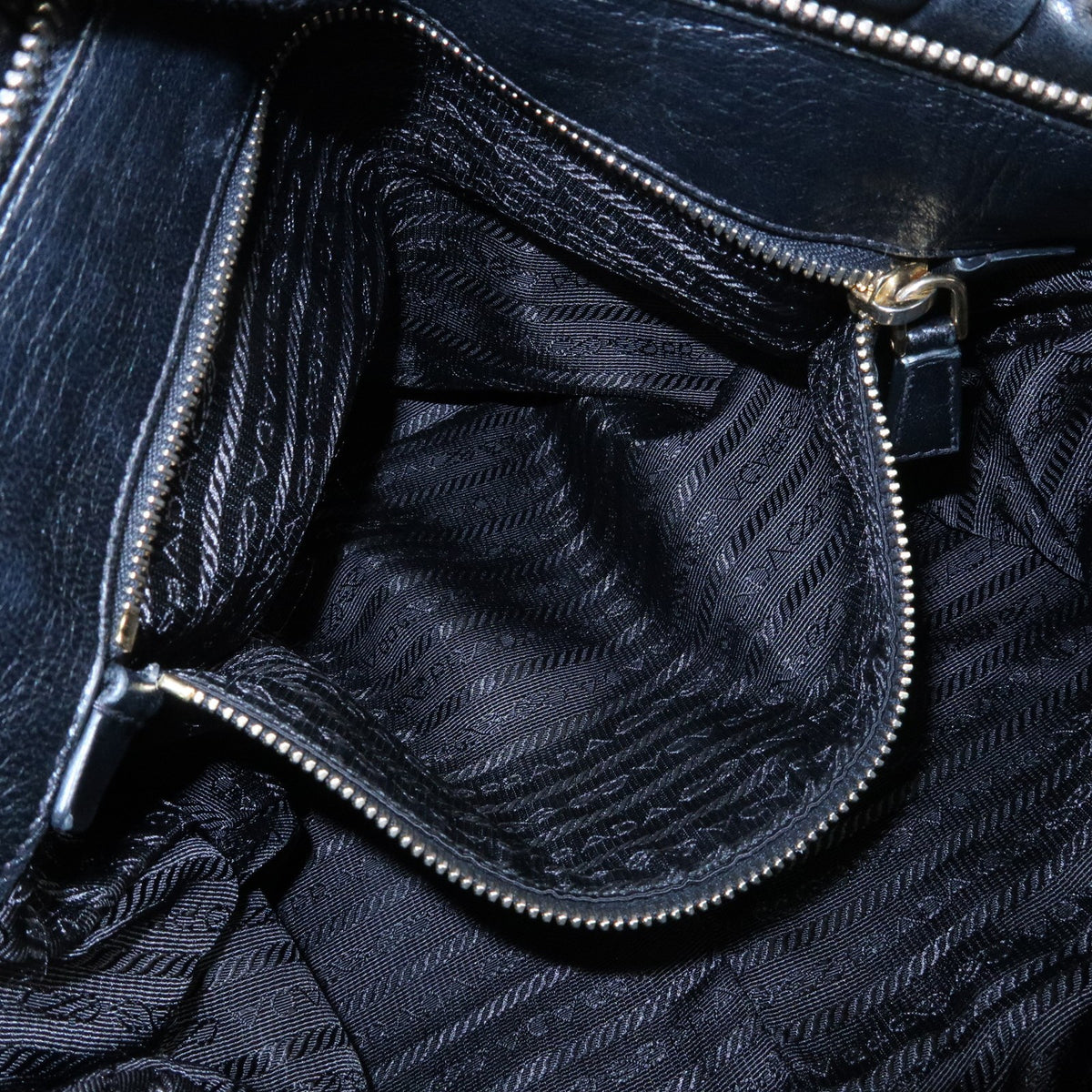 Prada Gaufre Convertible Nappa Leather, Black, Leather, Tote Bag
