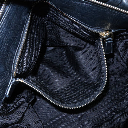 Prada Gaufre Convertible Nappa Leather, Black, Leather, Tote Bag
