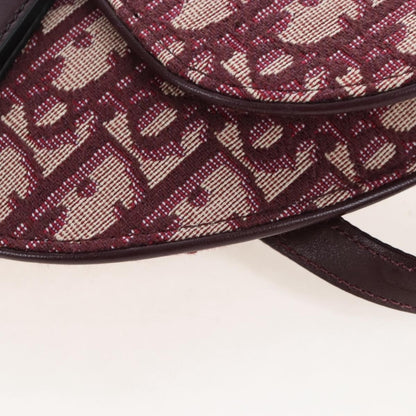 Christian Dior Saddle Belt Oblique Canvas, Burgundy, Canvas, Handbag