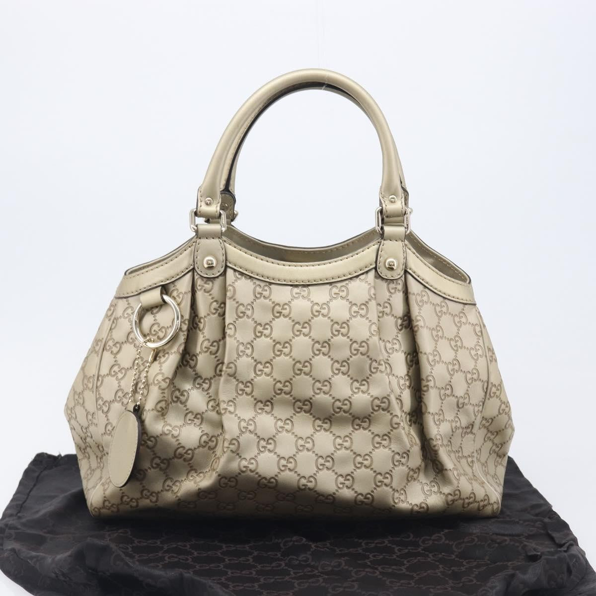 Gucci Sukey Guccissima Leather, Gold, Canvas, Tote Bag