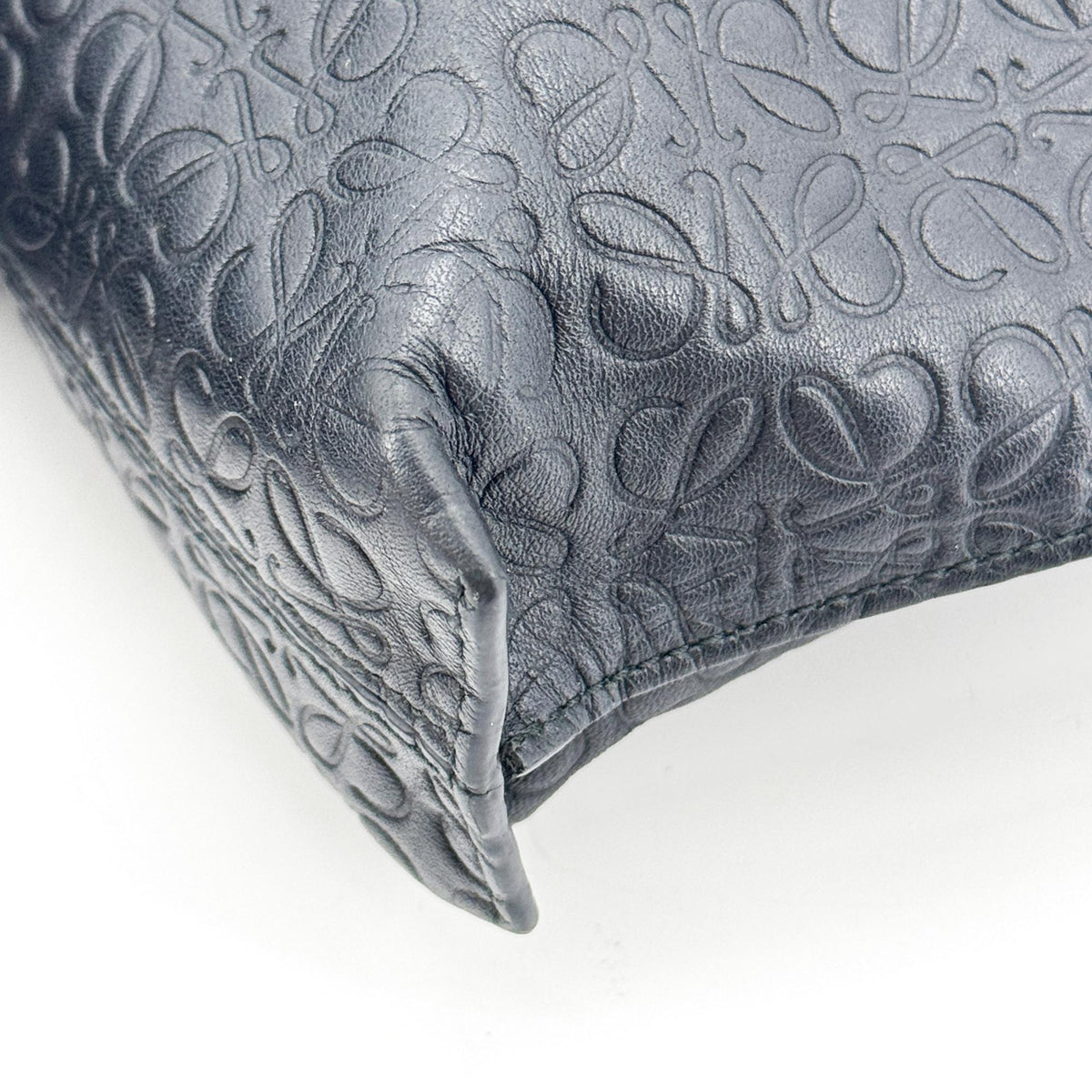 Loewe T Pouch Anagram Embossed Patent, Black, Leather, Clutch