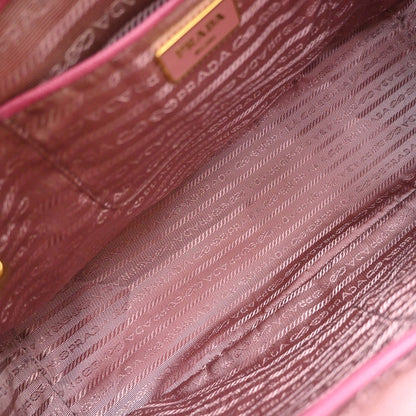 Prada Double Zip Lux Convertible Tote Saffiano Leather, Pink, Leather, Tote Bag
