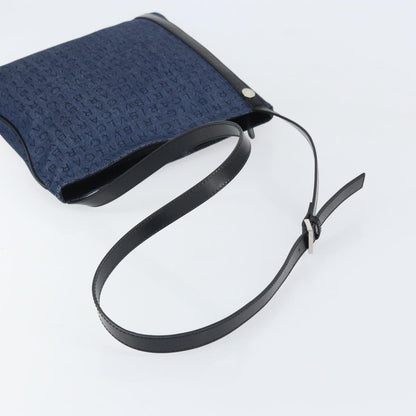 Bvlgari Logomania Canvas with Leather, Blue, Canvas, Shoulder Bag