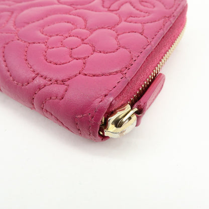 Chanel Zip Around Camellia Patent, Pink, Calfskin, Wallet