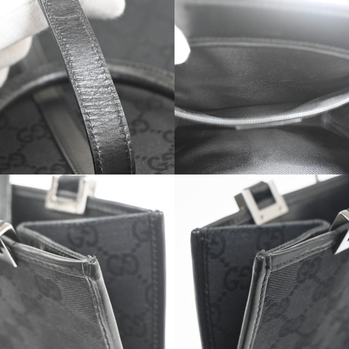 Gucci Jackie Tote GG Canvas and leather, Black, Canvas, Handbag