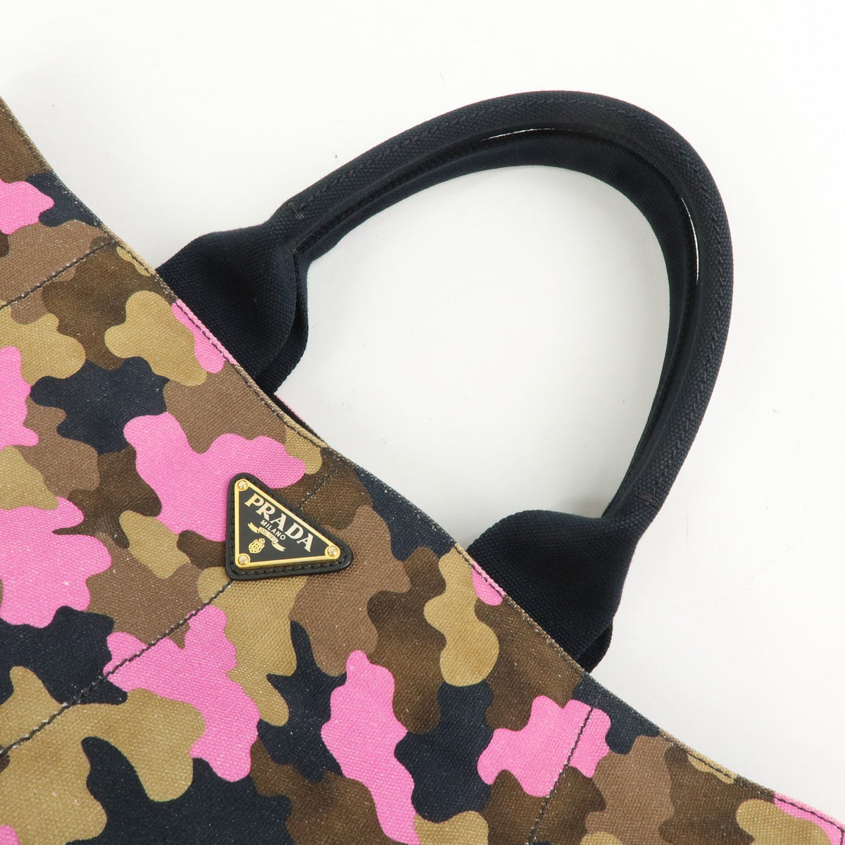 Prada Canapa Canvas, Khaki, Canvas, Tote Bag