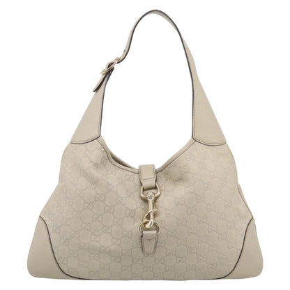 Gucci Jackie Leather, Beige, Canvas, Tote Bag