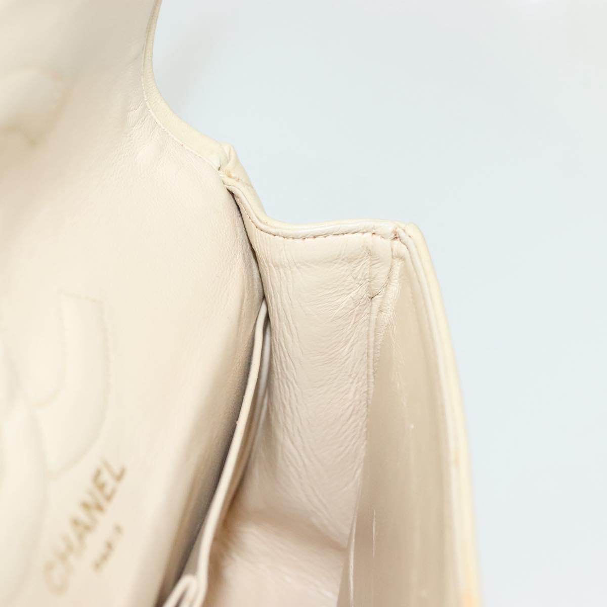 Chanel Vintage Square Classic Double Flap Bag Quilted Leather, BEIGE, LEATHER, Shoulder bag