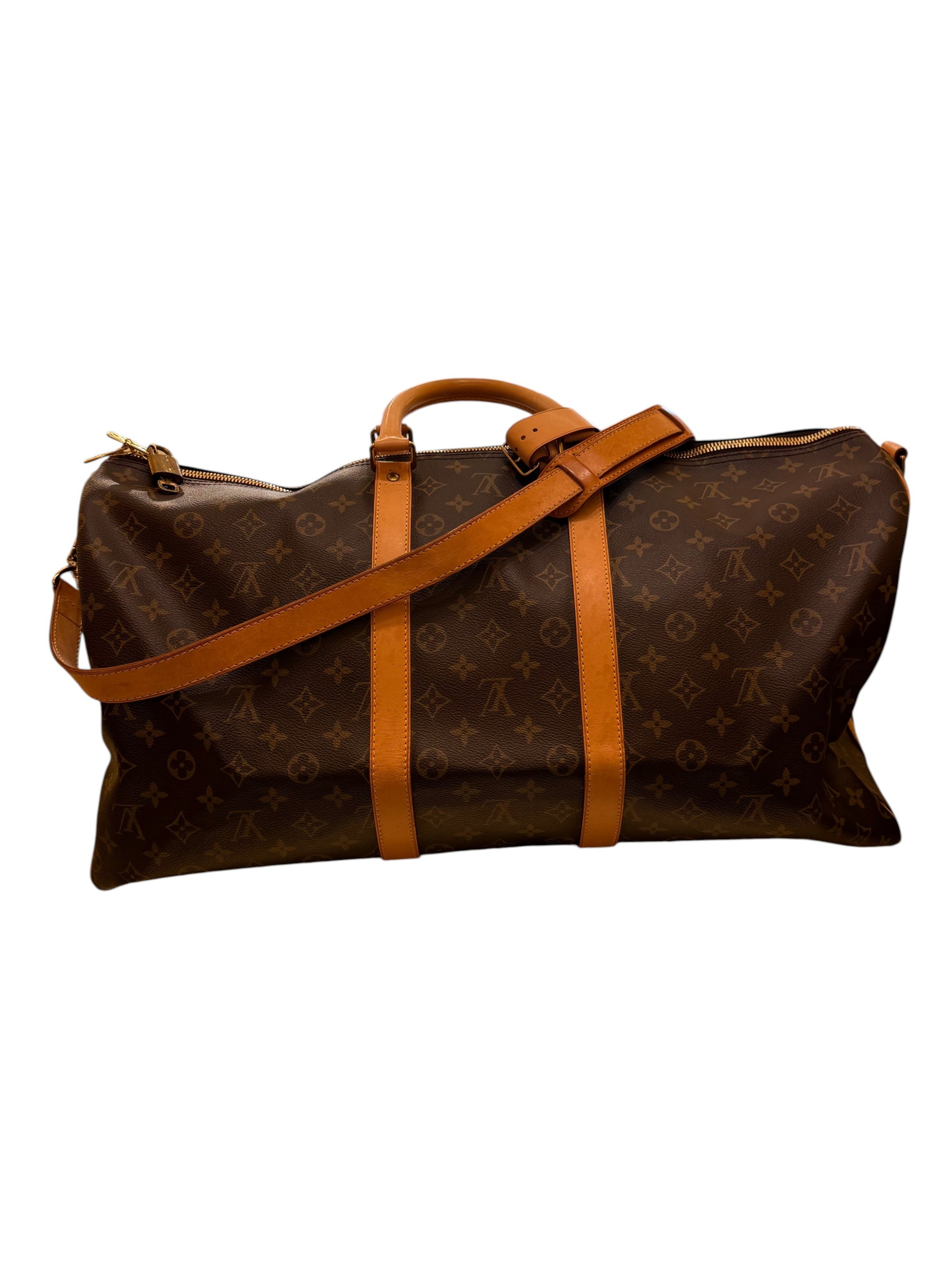 Louis Vuitton keepall bandoulière monogram, Brown, Canvas, Handbag