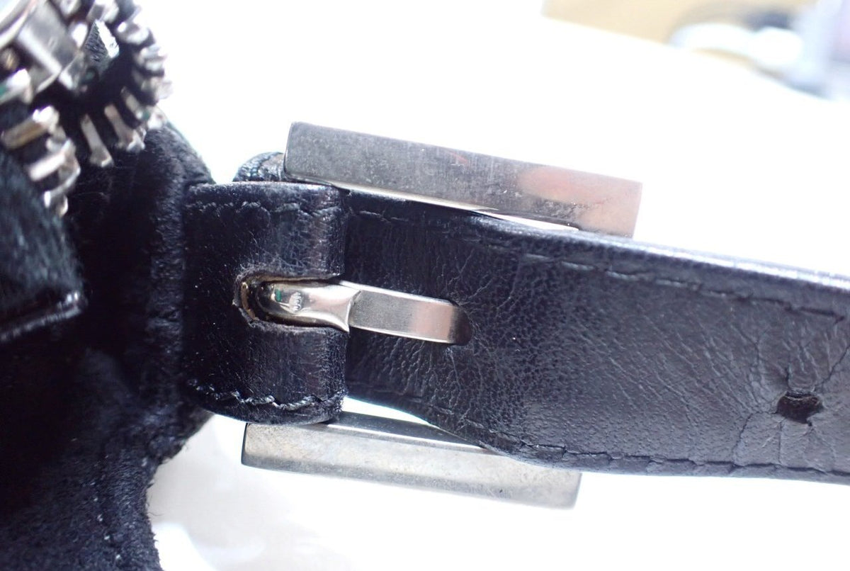 Fendi FENDI BAGUETTE SUEDE Suede noir, Black, Suede, Shoulder Bag