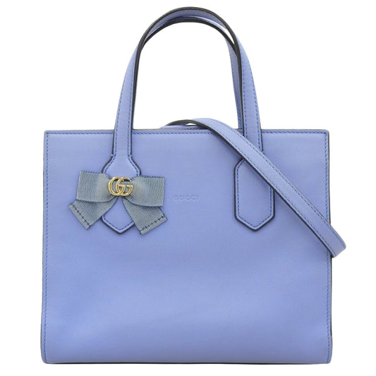 Gucci Ribbon, Blue, Leather, handbag