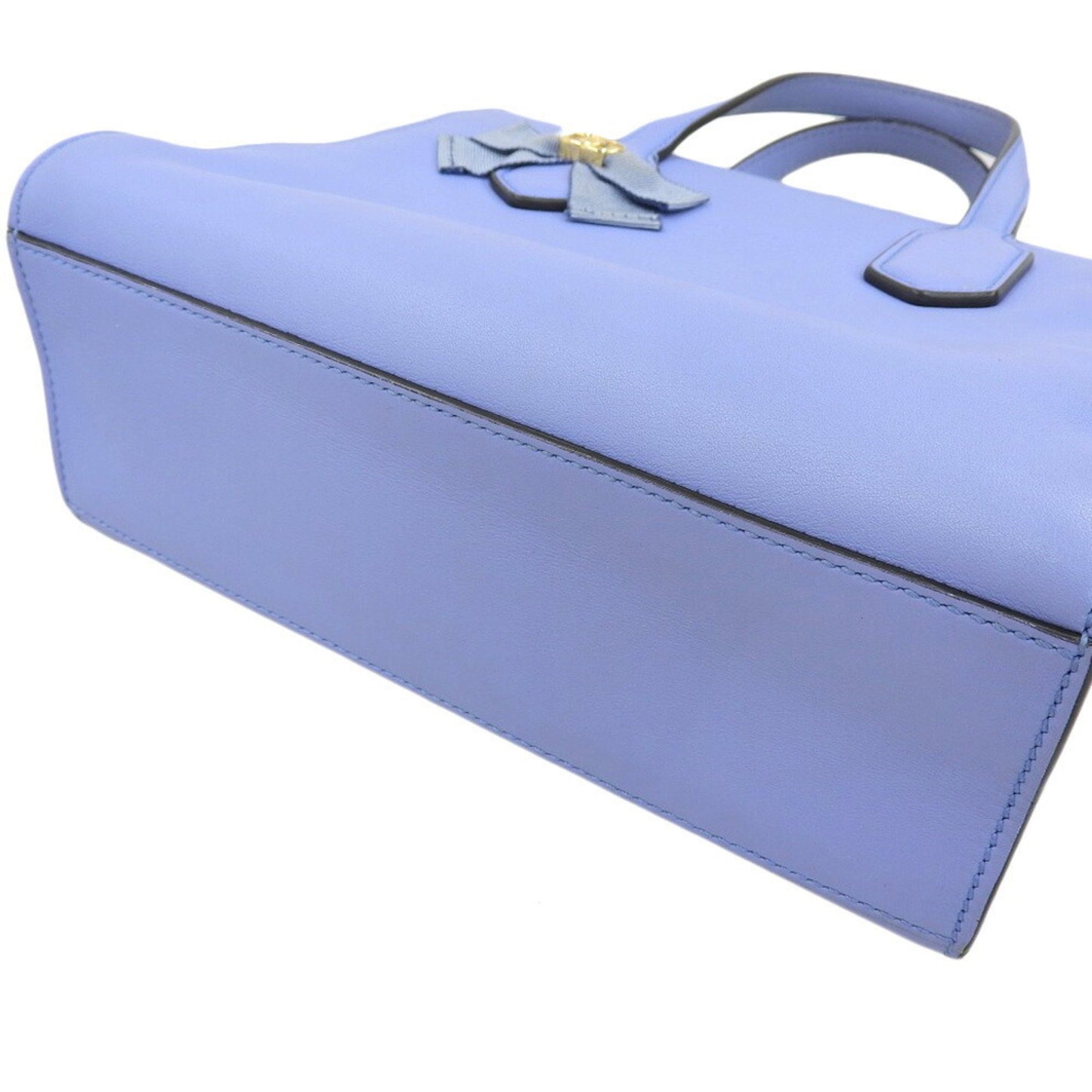 Gucci Ribbon, Blue, Leather, handbag