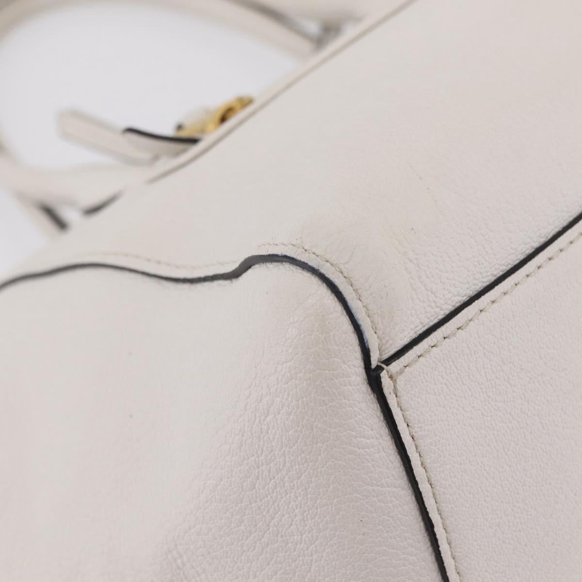 Miu Miu Madras Front Zip Leather, White, Leather, Tote Bag