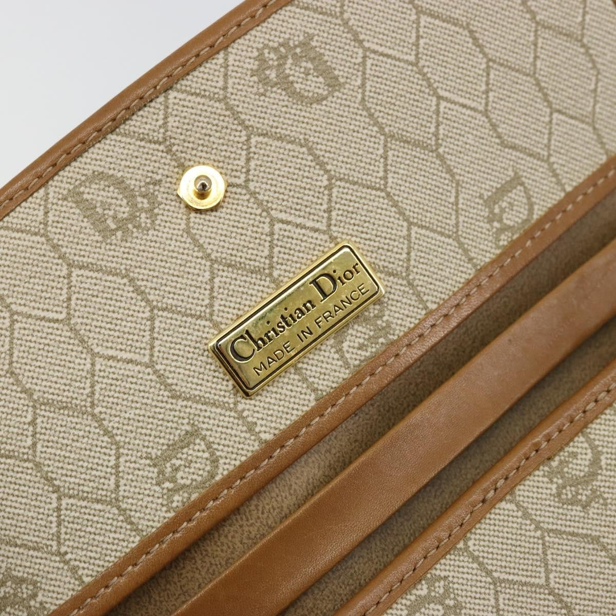 Christian Dior Vintage honeycomb clutch Canvas, Beige, Canvas, Clutch