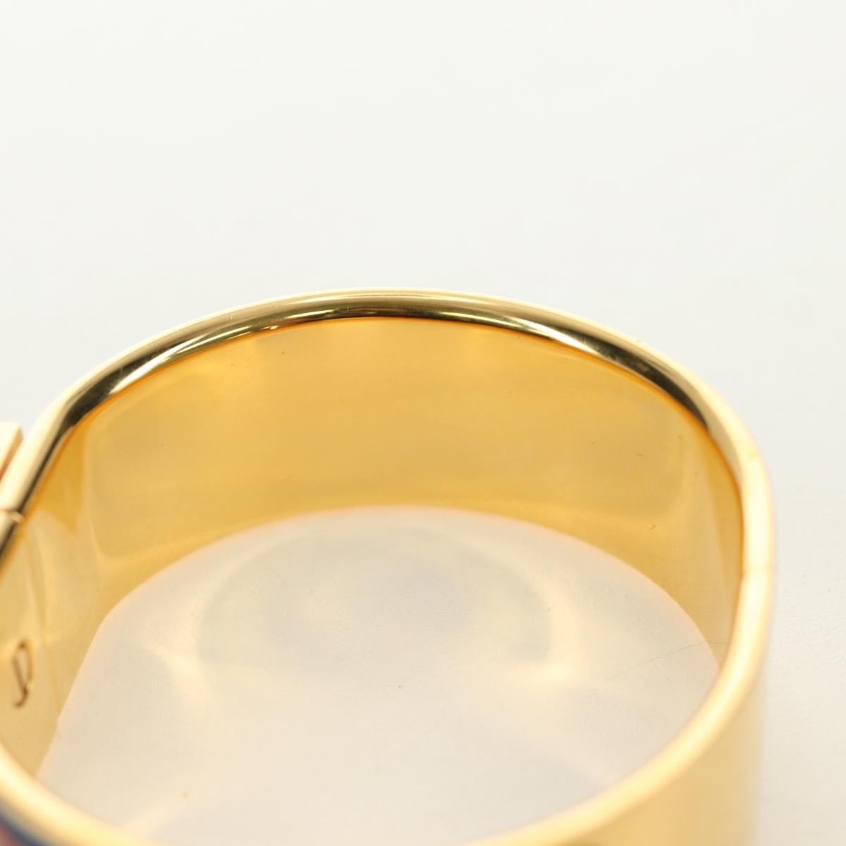 Hermes Loquet Bangle Metal and Printed Enamel, Gold, Metal, Bracelet